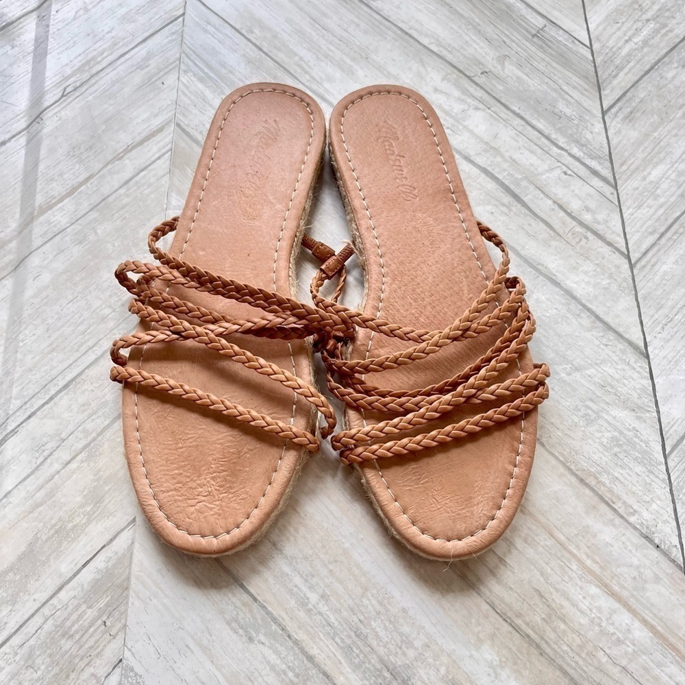 MADEWELL BROWN BRAIDED SLIP ON SANDALS | SIZE 9​​ - Picture 5 of 7